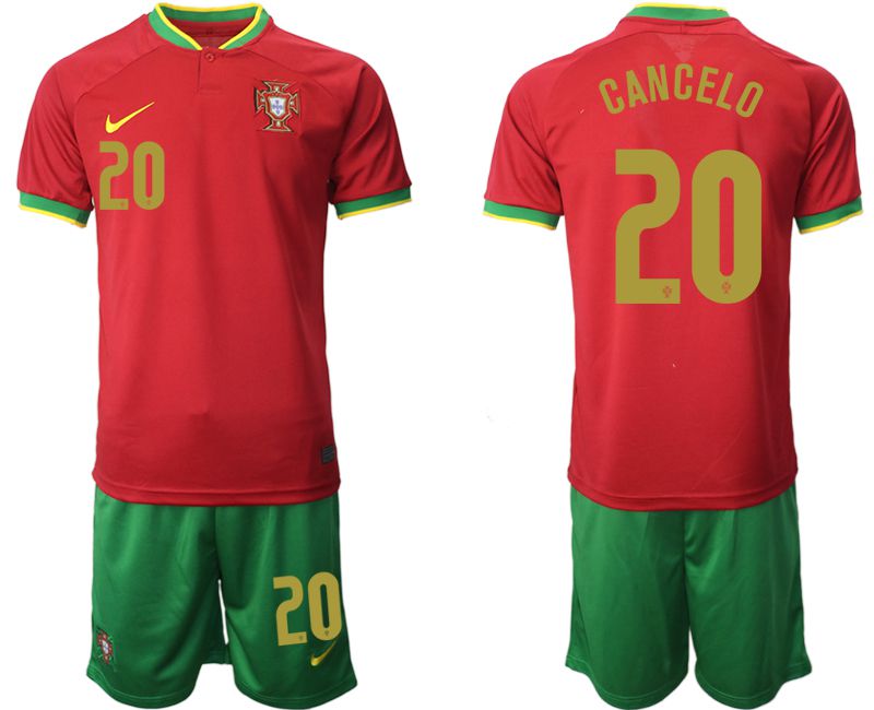 Men 2022 World Cup National Team Portugal home red #20 Soccer Jersey